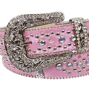 Western Rhinestone Cross Studded Belt